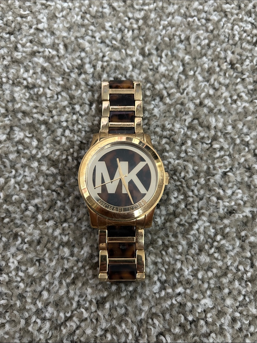 Michael Kors Gold and Tortoiseshell MK Logo Men’s Watch